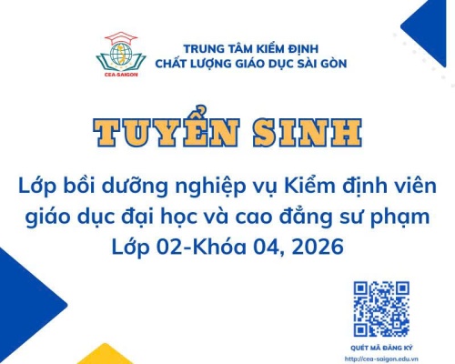 Thông báo tổ chức lớp bồi dưỡng nghiệp vụ Kiểm định viên giáo dục đại học và cao đẳng sư phạm (Lớp 02 - Khóa 04, 2026)